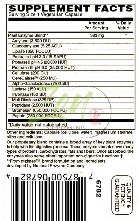 Ultra Veggie Enzymes - Digestive Support - 120 Vegcaps