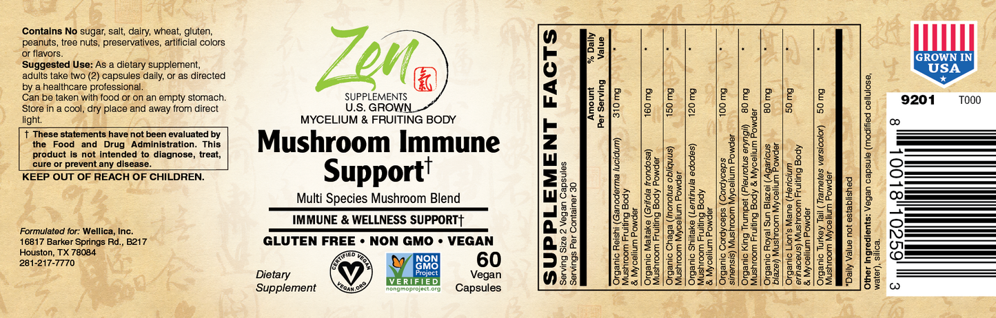 Mushroom Immune Support Caps 60 VCAP
