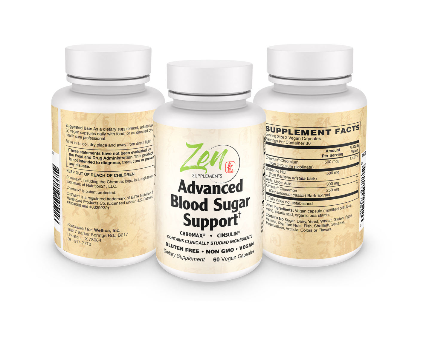 Advanced Blood Sugar Support Supplement - 60caps Glucose Control