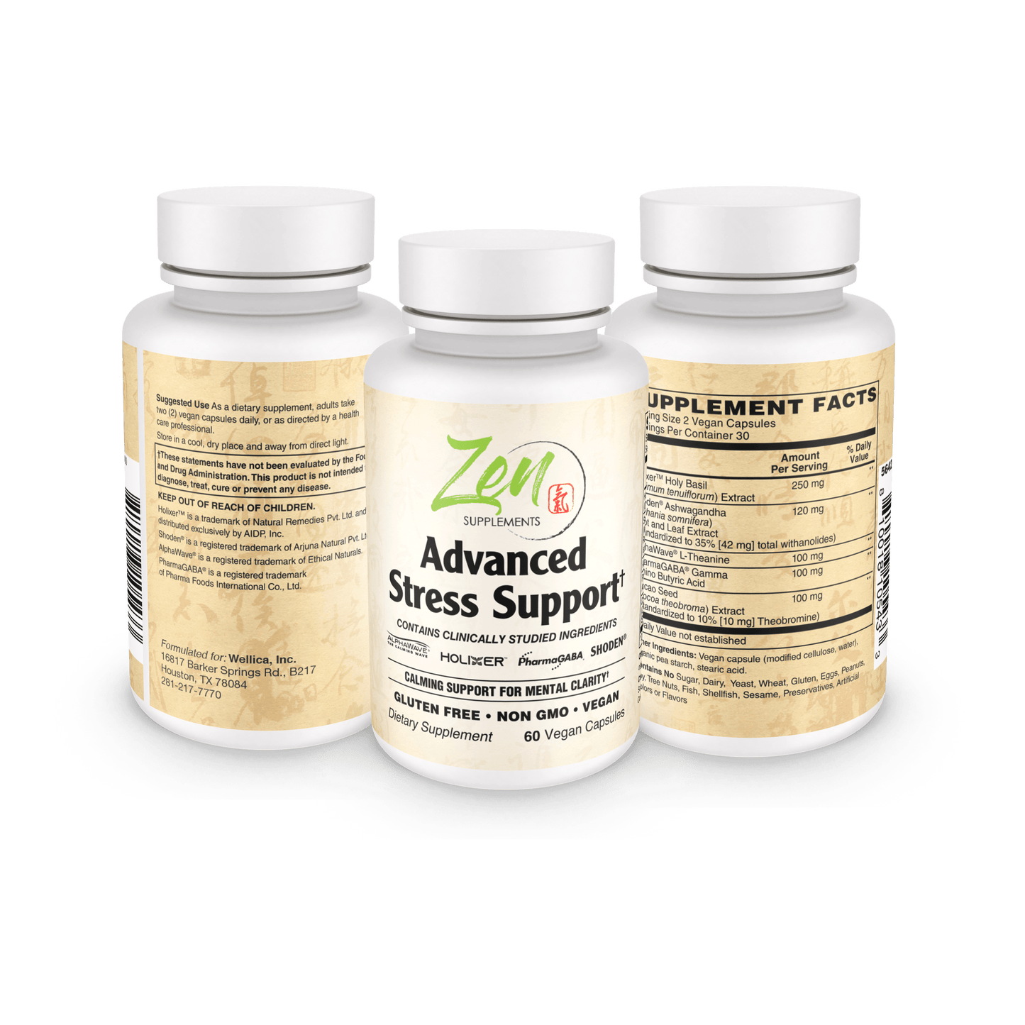 Advanced Stress Support Supplement - Cortisol Management 60VCaps