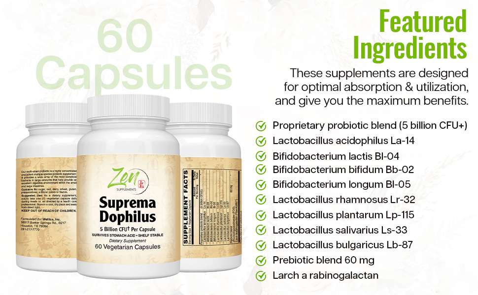 Suprema Dophilus 5 Billion CFU 8 Strain Probiotic