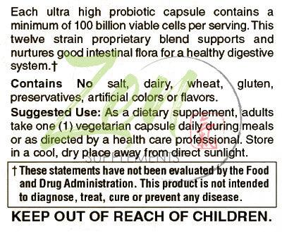 100 Billion Probiotic Zen Label