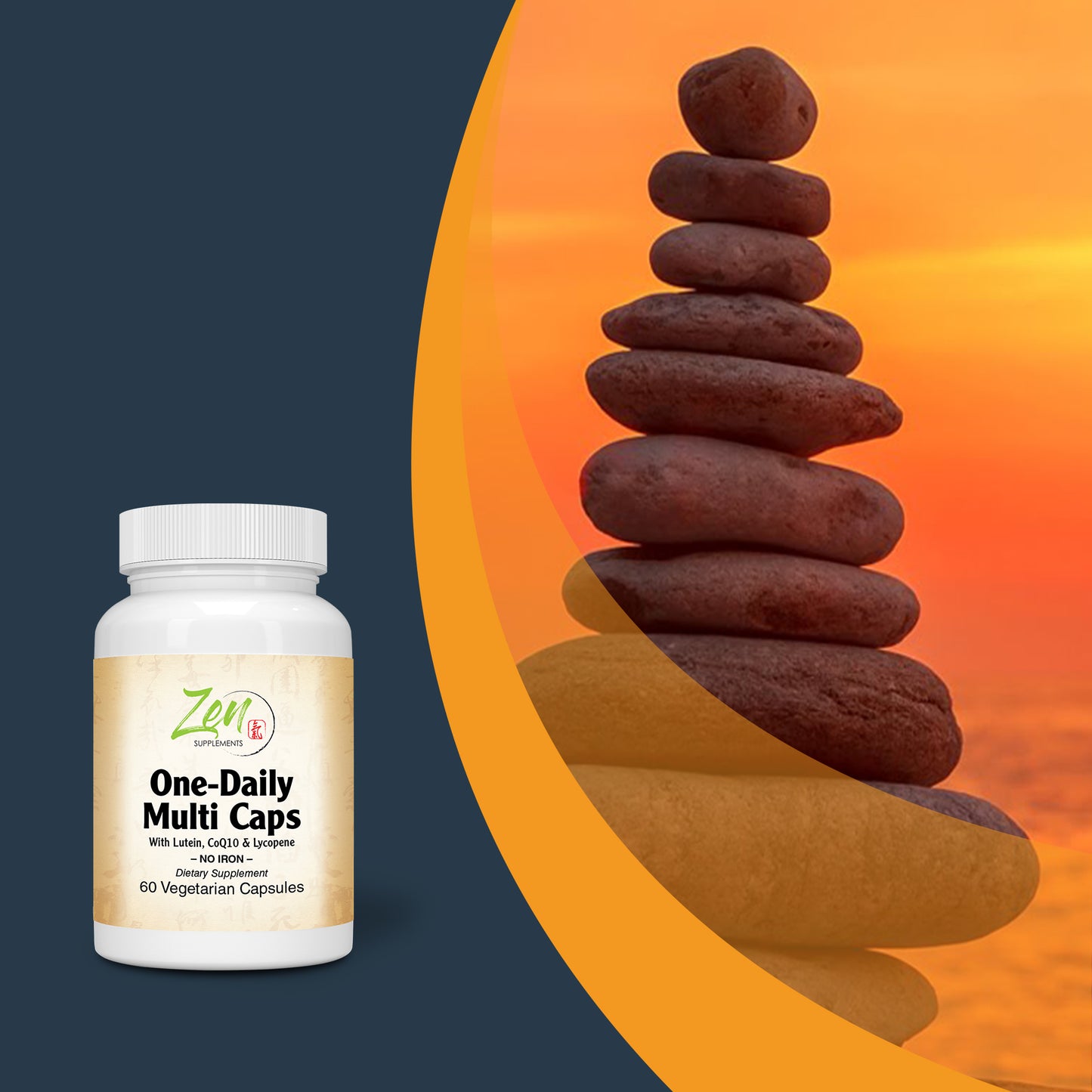 One Daily Multi-Vitamin (Iron Free) - With Lutein, Lycopene & CoQ10 - 60 Vegcaps