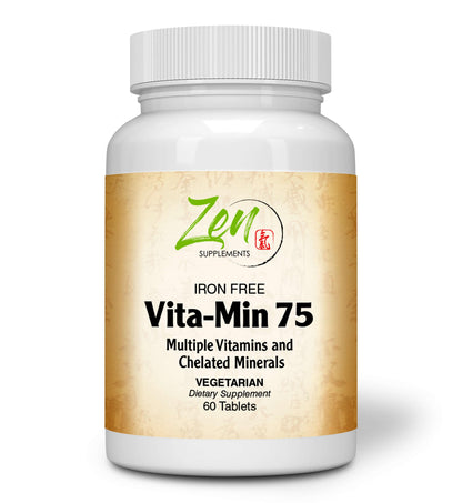 Vita-Min 75 Multivitamin and Chelated Minerals (Iron Free) - 60 or 90 Tabs - Temporary Out of Stock