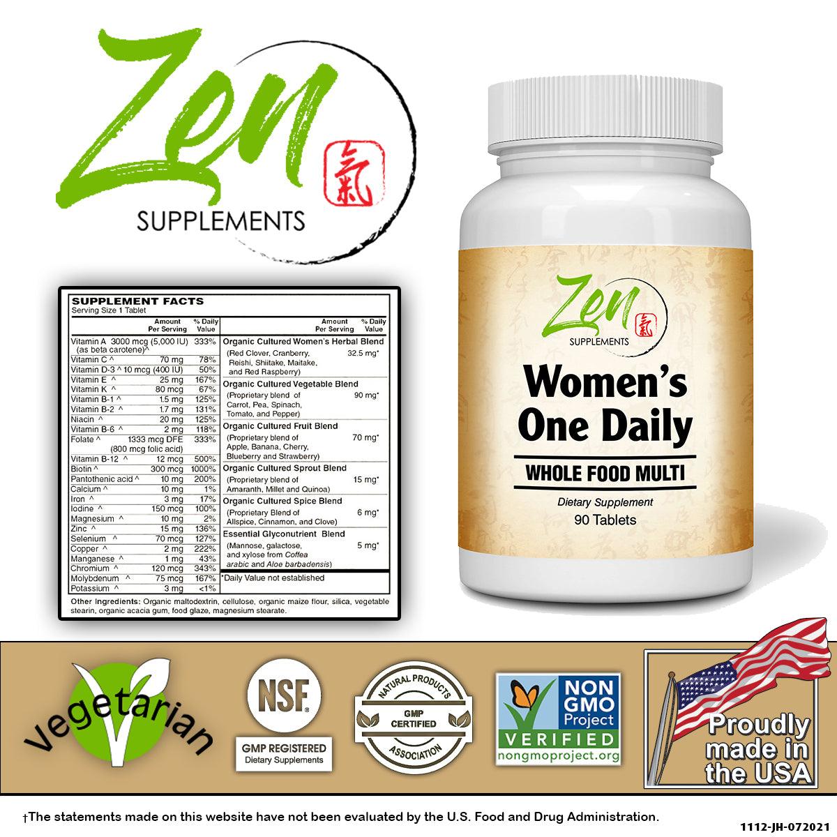 Women's One Daily Organic Whole Food Multi-Vitamin - 90 Tabs