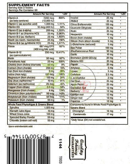 Life Essentials Multi-Vitamin - With Probiotics & Digestive Enzymes - 180 Tabs