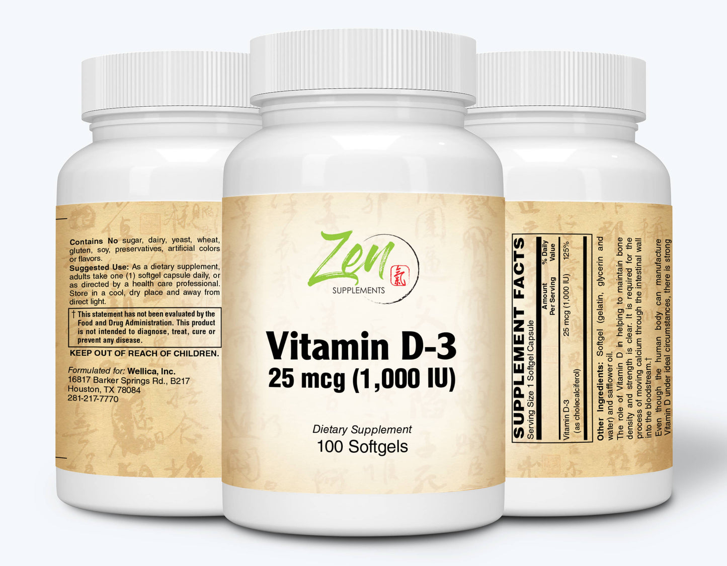 Vitamin D-3 1,000IU - 100 Softgel