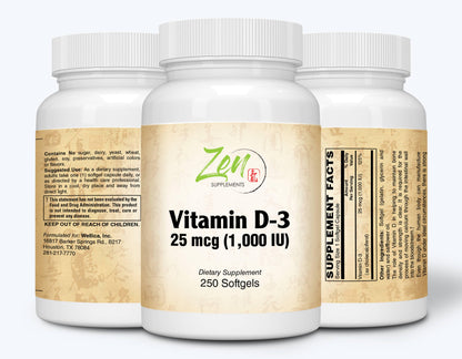 Vitamin D-3 1,000IU - 250 Softgel