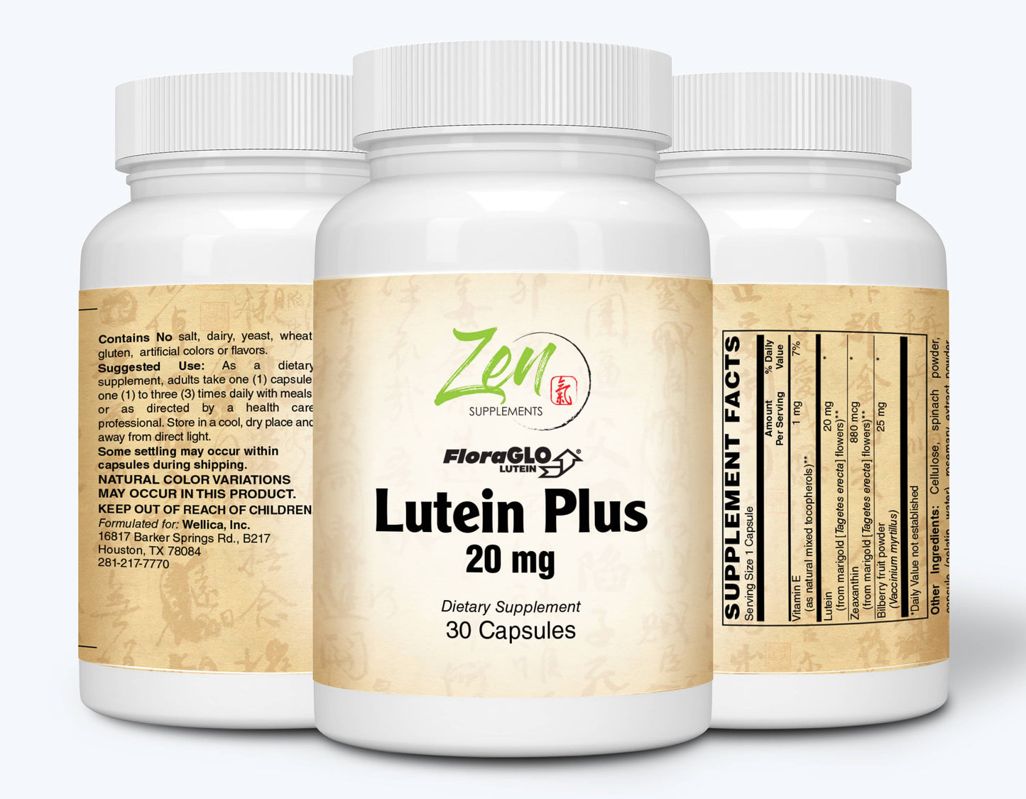 Lutein Plus 20mg - With Bilberry & Zeaxanthin - 30 Caps