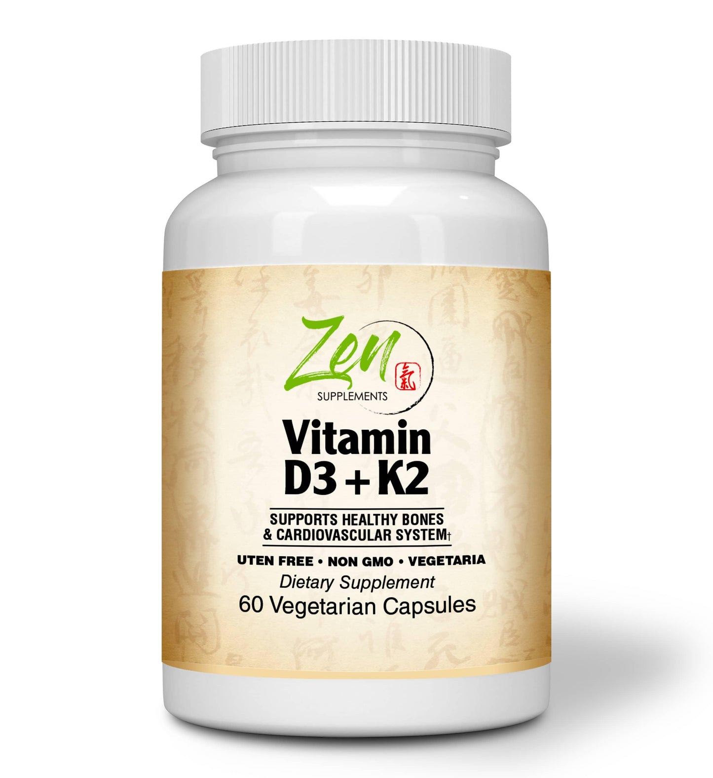 Vitamin D-3 + K-2 (MK-7) - 60 Caps