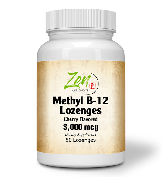 Methyl B-12 Lozenges 3000mcg - With B6, Folic Acid & Biotin - 50 Lozenge