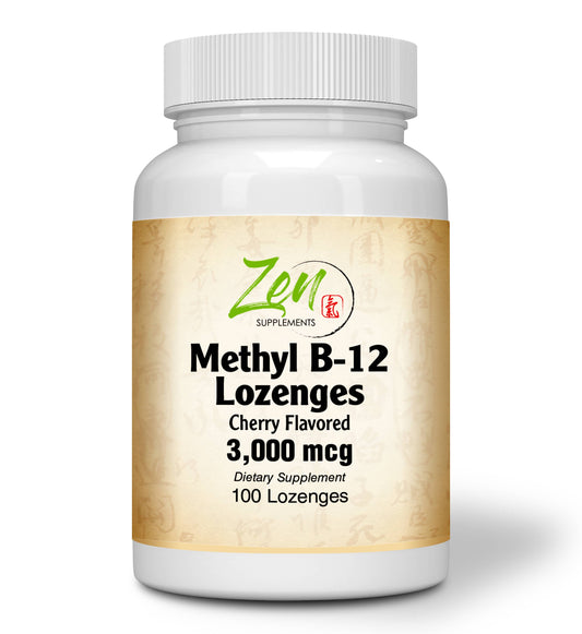 Methyl B12 Lozenges 3000mcg - With B6, Folic Acid & Biotin - 100 Count