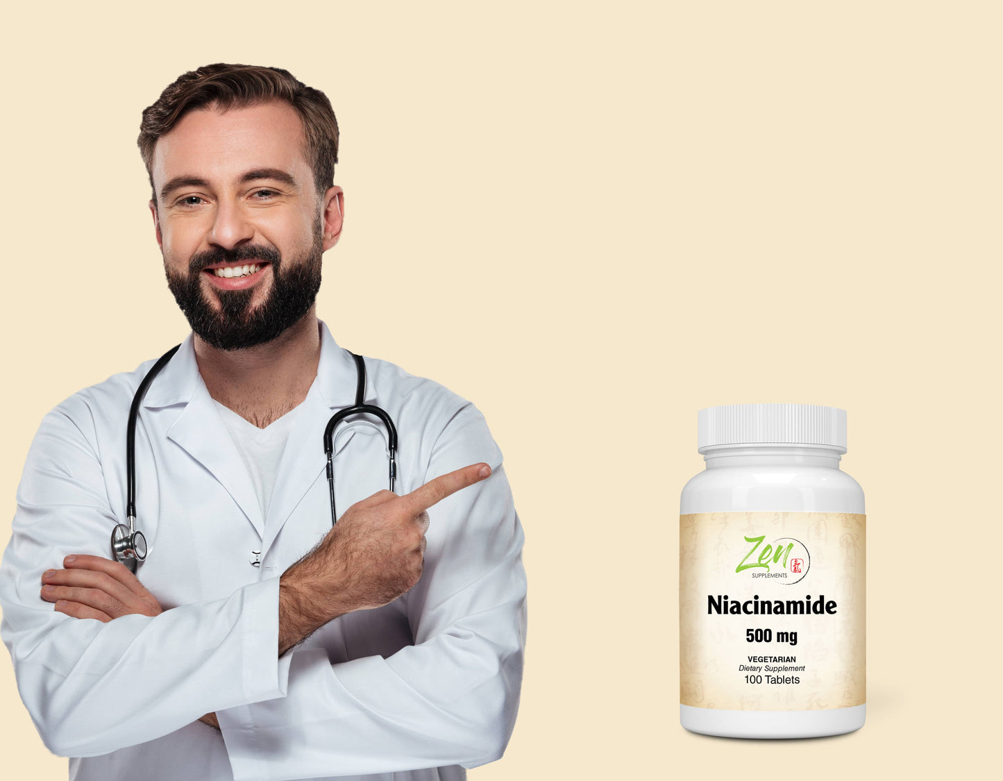 Niacinamide 500mg - With Vitamin B3 - 100 Tabs