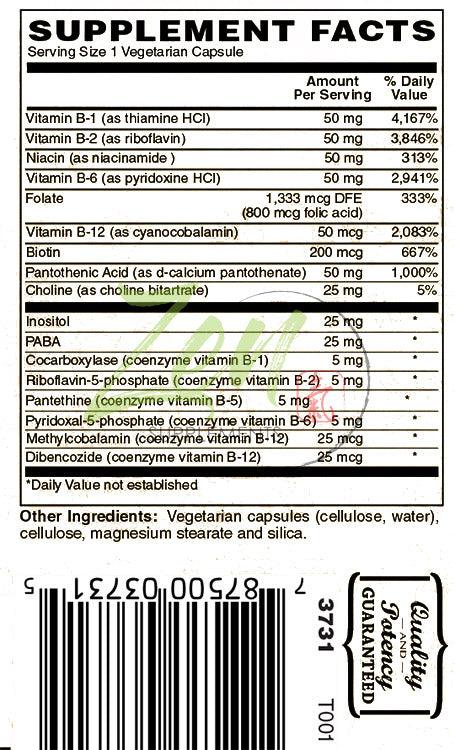 Coenzyme-B-50 B-Complex - 50 Vegcaps