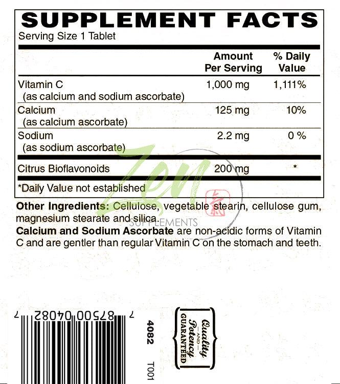 Buffered Vitamin C-1000mg - With Bioflavinoids - 250 Tabs