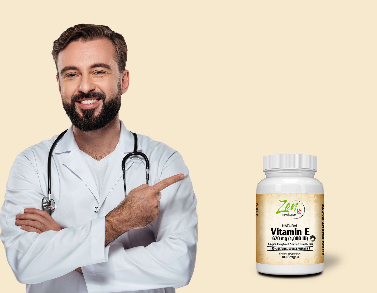 Vitamin E 1000IU - With Mixed Tocopherols - 100 Softgel