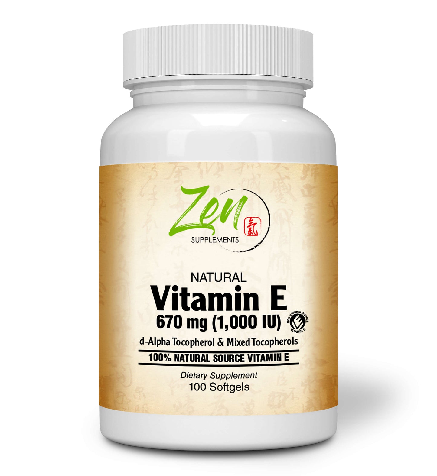 Vitamin E 1000IU - With Mixed Tocopherols - 100 Softgel