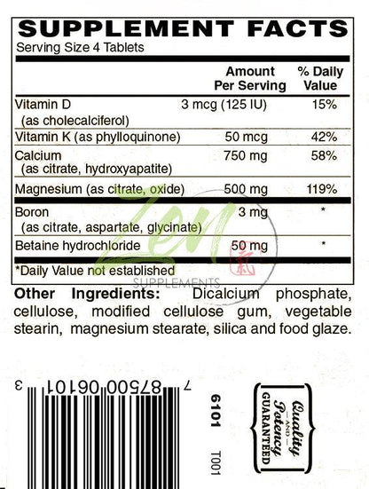 Calcium and Magnesium Citrates - 100 Tabs