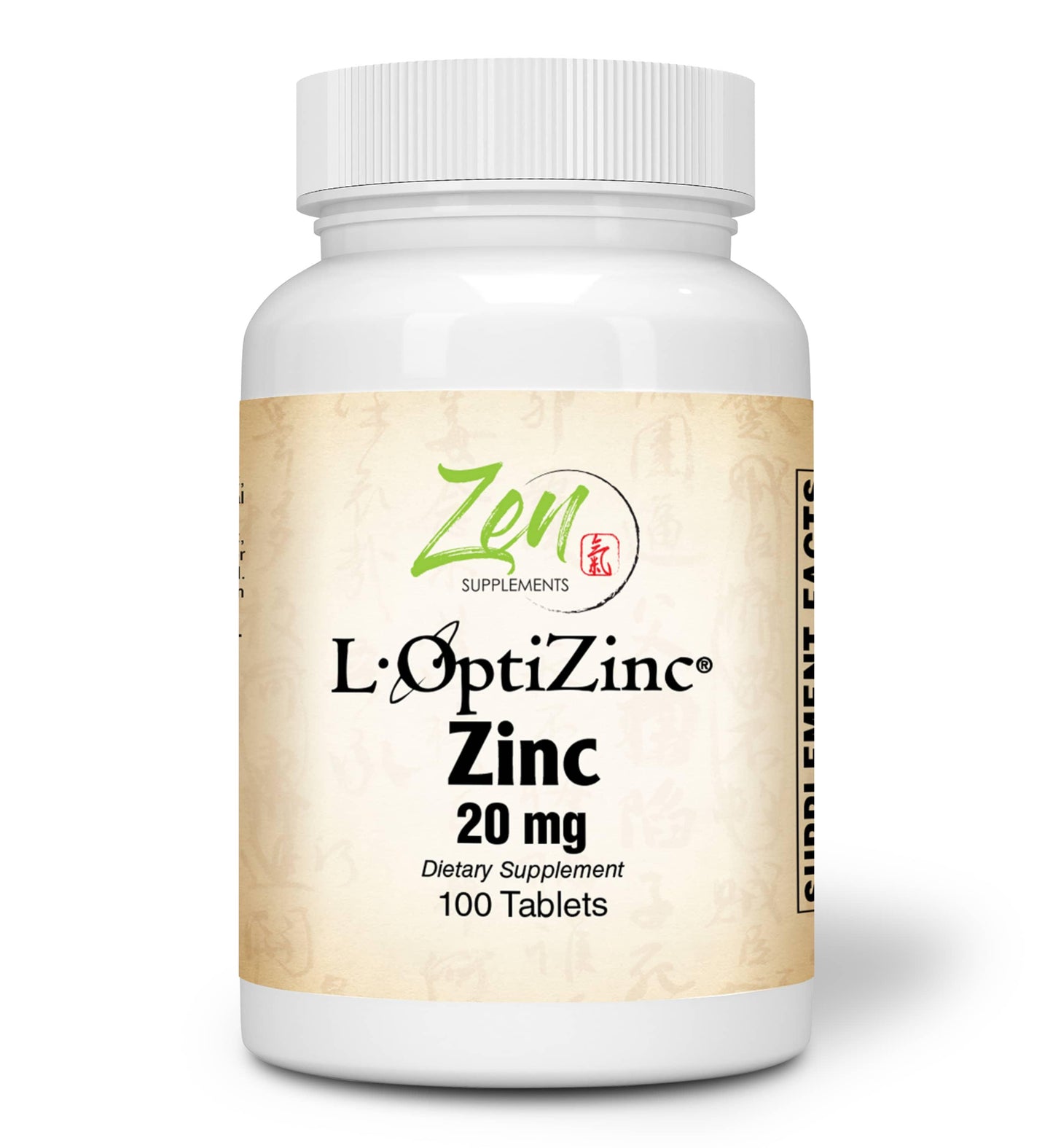 Zinc 20mg - With L-OptiZinc® - 100 Tabs