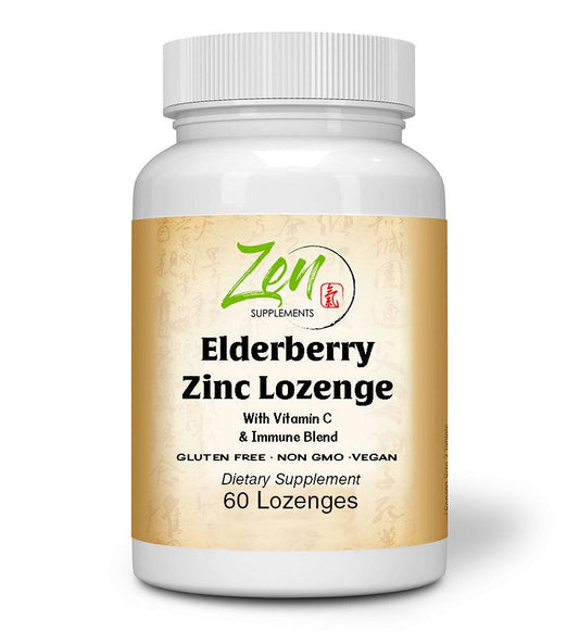 Elderberry Zinc Lozenge with Vitamin C and Immune Blend 60 Count