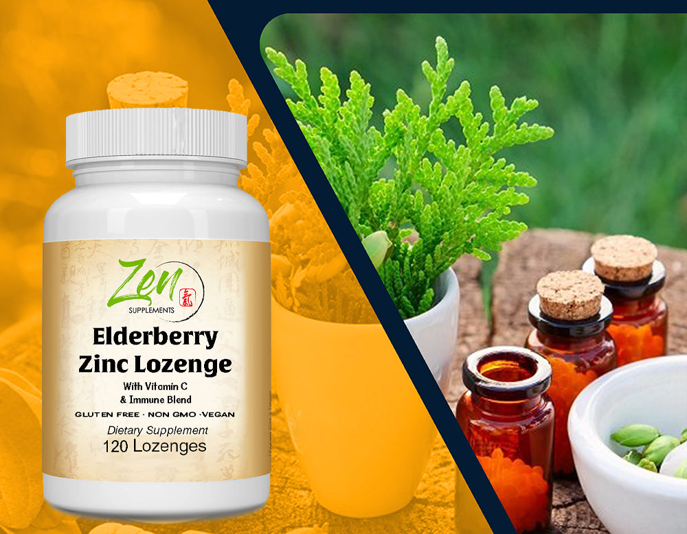 Elderberry Zinc lozenge with Vitamin C and Immune Blend 120 count