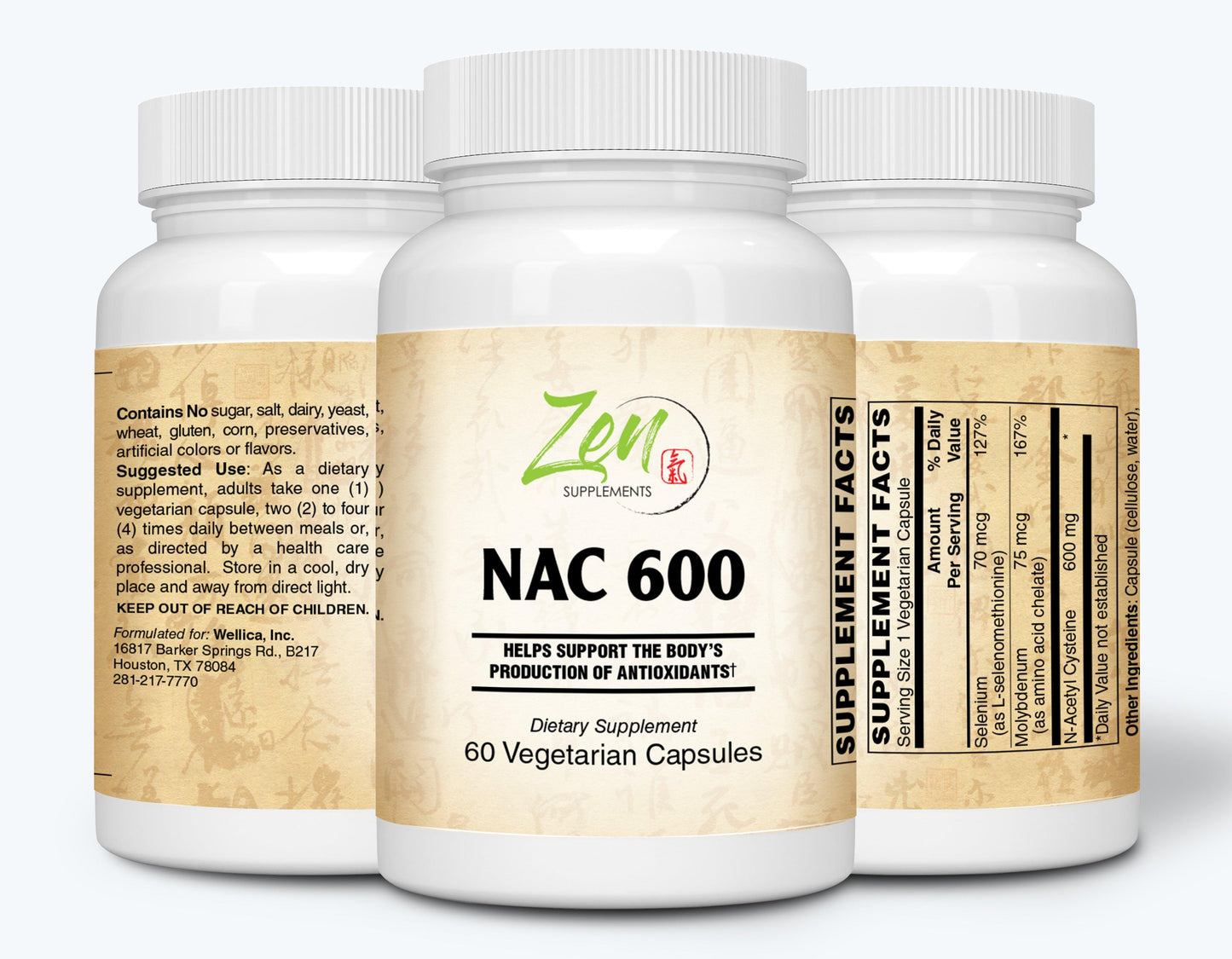 Vcap Plus NAC 600 Plus - N-Acetyl Cysteine 120 VCAP – Zen Supplements