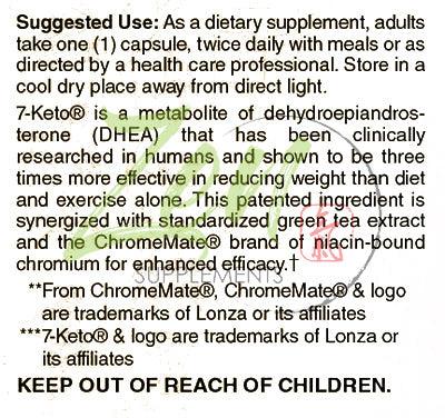 7 Keto DHEA 60 Vegcaps Labels