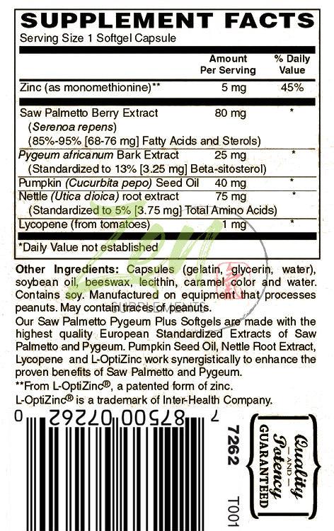 Saw Palmetto & Pygeum Plus - With L-OptiZinc® - 120 Softgel