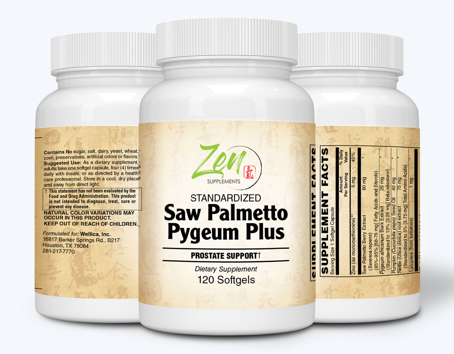 Saw Palmetto & Pygeum Plus - With L-OptiZinc® - 120 Softgel