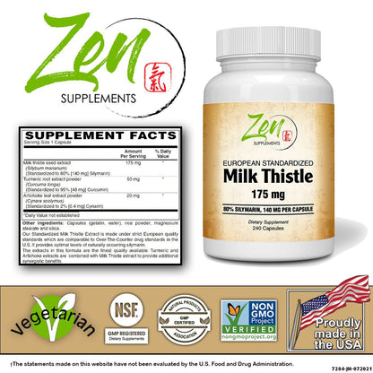 Milk Thistle Extract Plus 175mg - 240 Caps