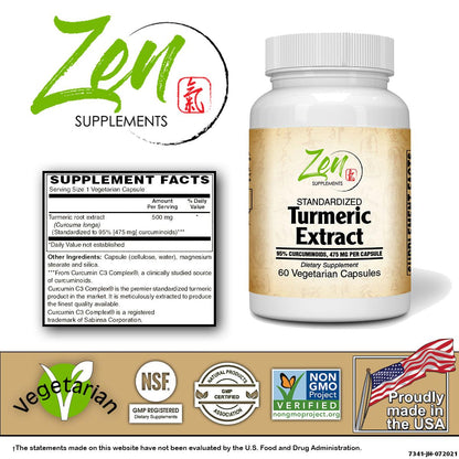 Turmeric Extract 500mg - With Curcumin C3 Complex® - 60 Vegcaps