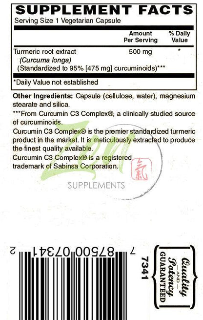 Turmeric Extract 500mg - With Curcumin C3 Complex® - 60 Vegcaps