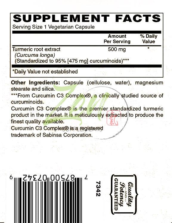 Zen Supplements Turmeric Curcumin C3 Complex® 500mg - 120 Vegcaps