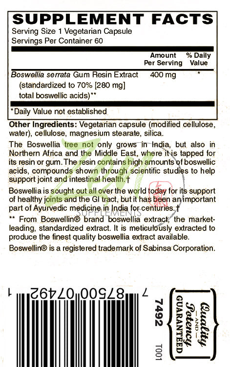 Boswellia Extract - 60 Vegcaps
