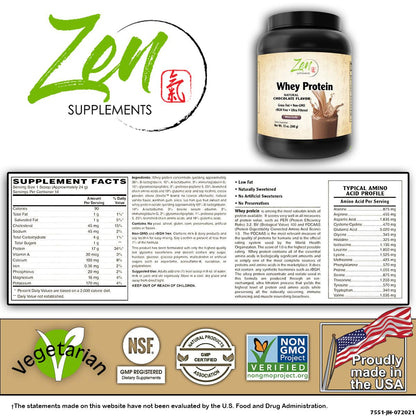 Organic Grass Fed Whey Protein - Chocolate - 12oz Powder