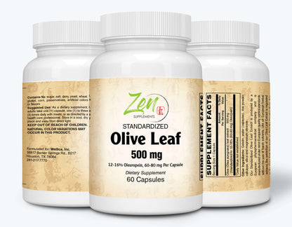 Olive Leaf Extract 500mg - Standardized Oleuropein Antioxidant - 60 Caps