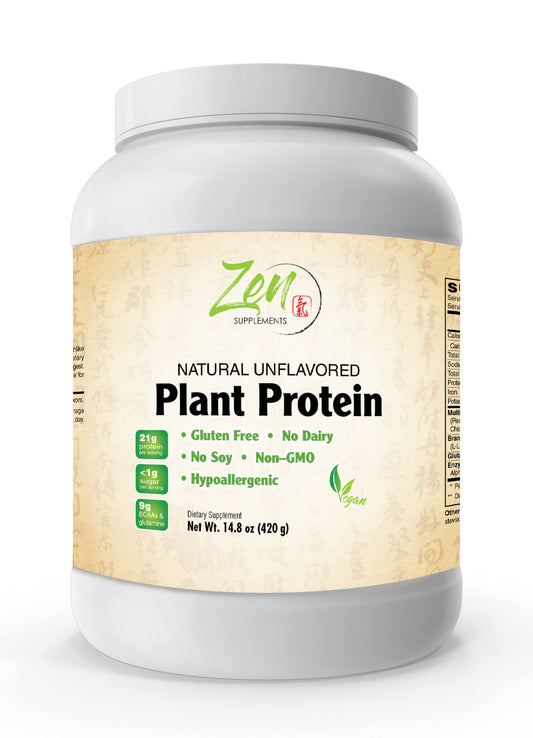 Organic Non-GMO Plant Protein - Unflavored - 14.8oz Powder