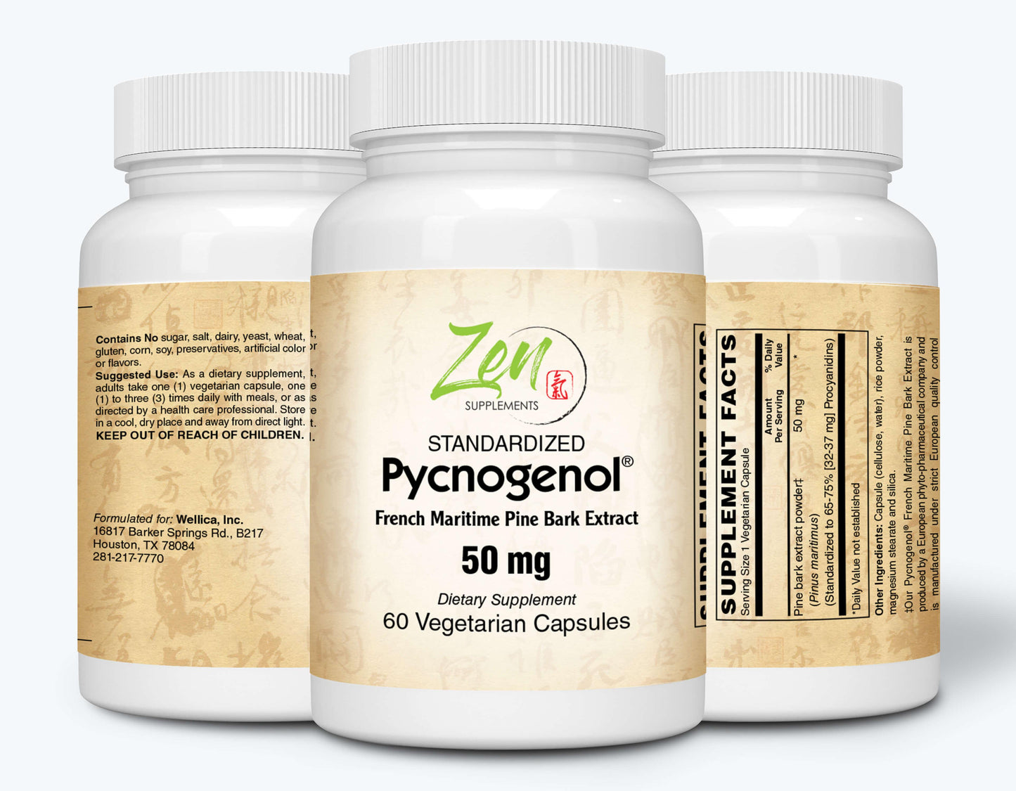 Pycnogenol Antioxidant 50mg - French Marine Pine Bark - 60 Vegcaps