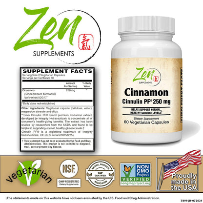 Cinnamon Extract 250mg - 60 Caps