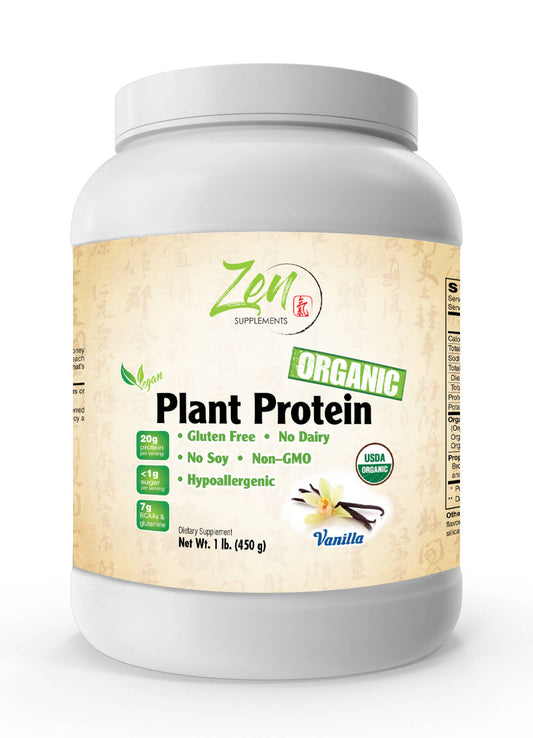 Organic Non-GMO Plant Protein - Vanilla - 1 LB Powder