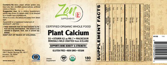 Organic Whole Food Plant Calcium 90 TAB