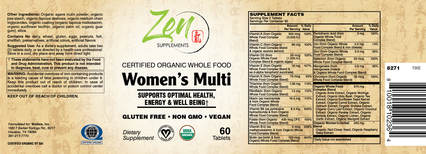 Organic Whole Food Women's Multi Vitamin