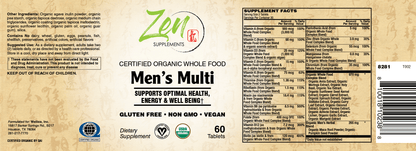 Organic Whole Food Men's Multivitamin 60 TAB