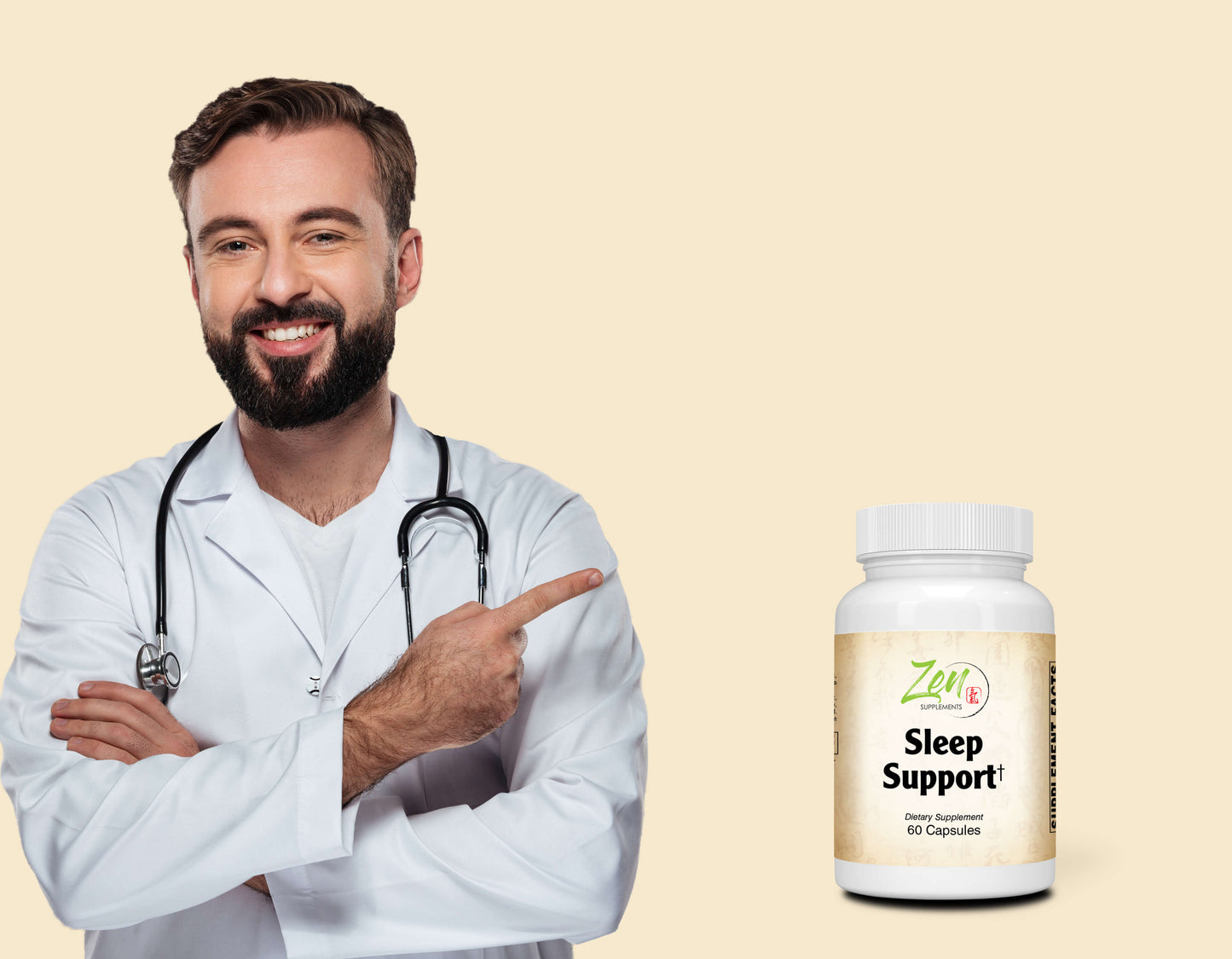 Sleep Support - With Melatonin, L-Theanine, Passionflower & Valerian - 60 Caps