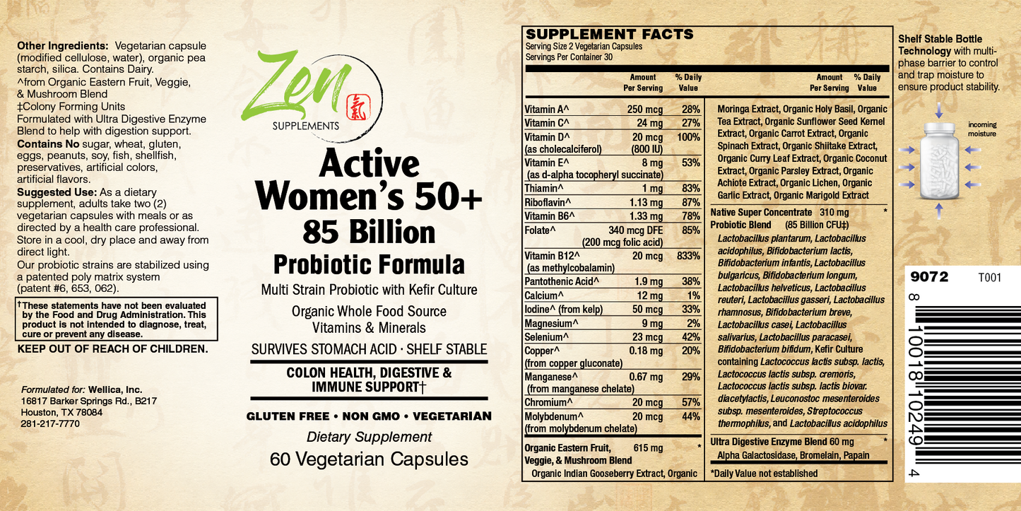 Women’s Probiotic 50+ 85 Billion CFU 60 Vcaps