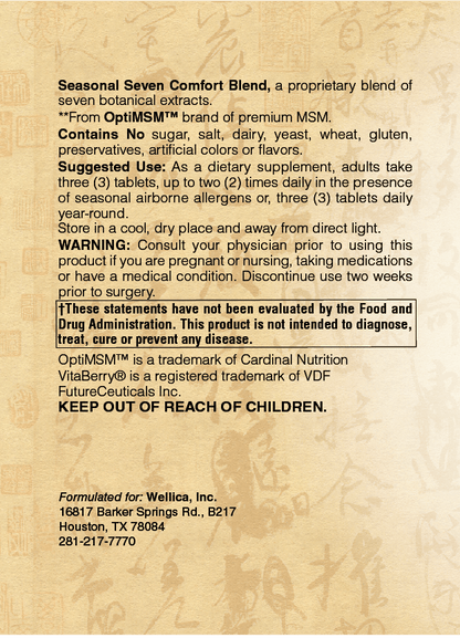 All Season Support Supplement previously Allergy 7