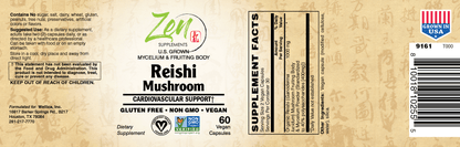 Organic Reishi Mushroom Supplement 60 VCAP