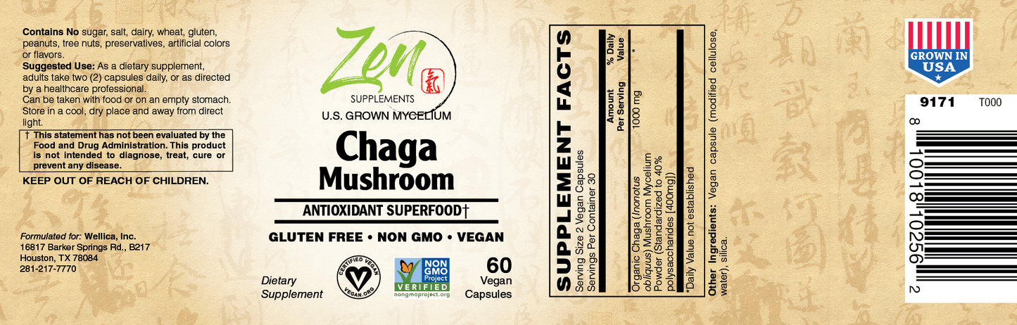 Organic Chaga Mushroom Supplement