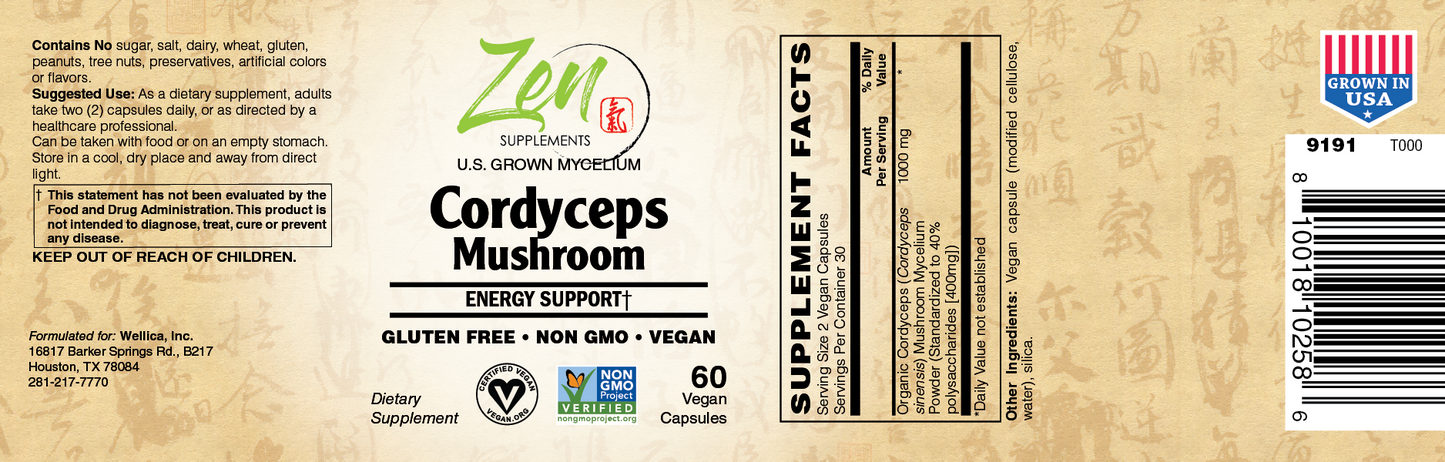 Organic Cordyceps Mushroom Supplement