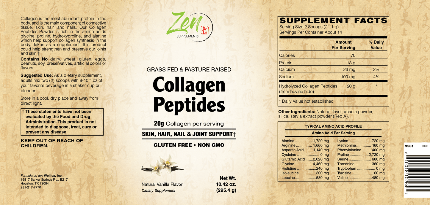 Collagen Peptides Vanilla 294g Powdered